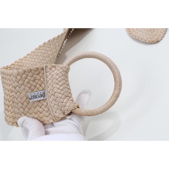 Emporio Armani Beige Woven Statement Waist Belt Wide Cinch Size S main image 6